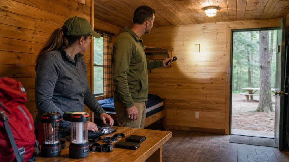 How to Check a Camping Cabin's Lighting and Power Setup