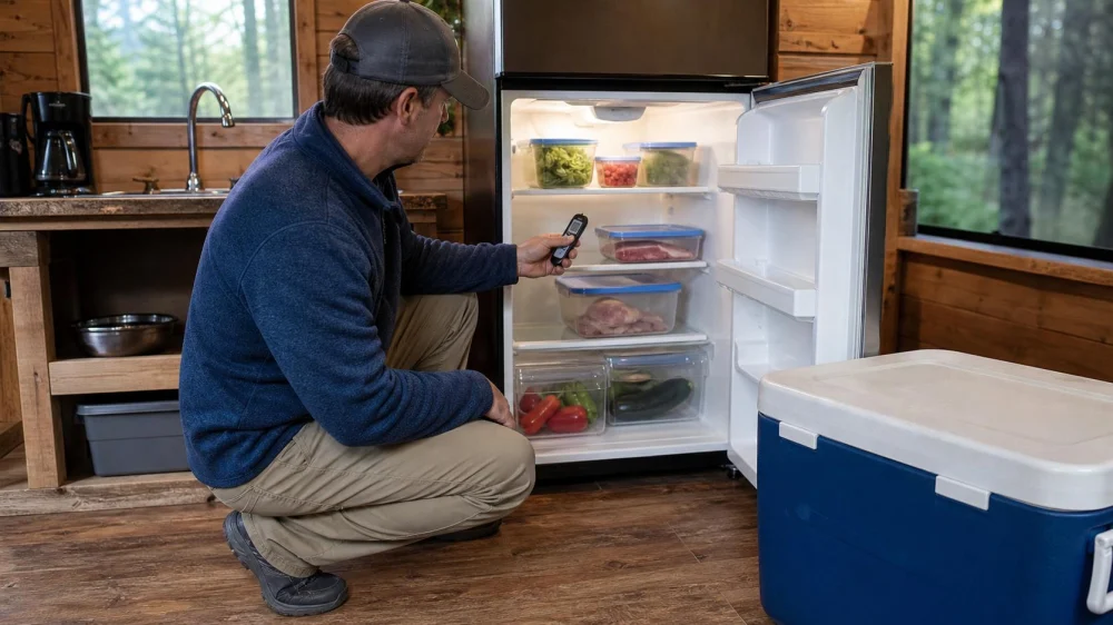 Camping Cabin Refrigerator: Check Cooling Before Food