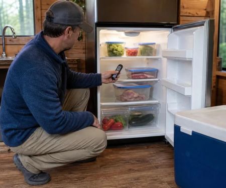 Camping Cabin Refrigerator: Check Cooling Before Food