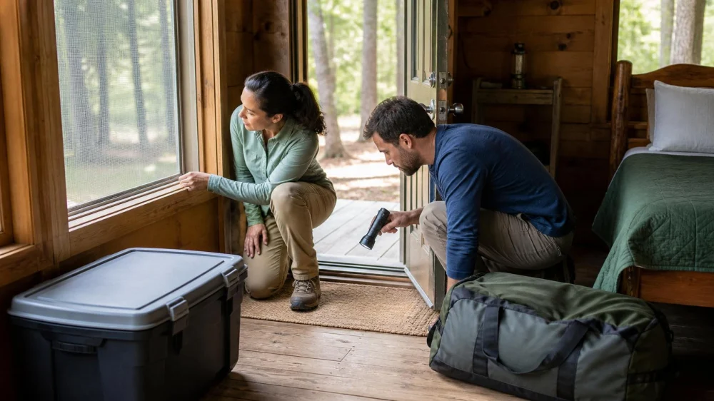 Camping Cabin Insect Prevention: Check Screens and Store Gear