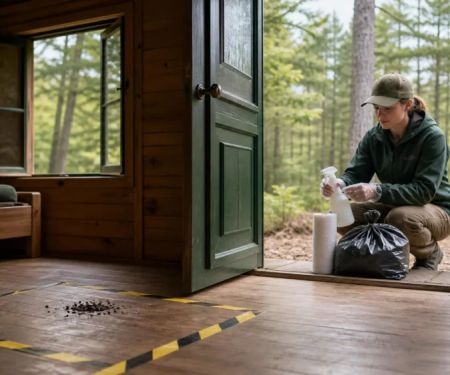 Rodent Droppings in a Camping Cabin: Do Not Sweep Them