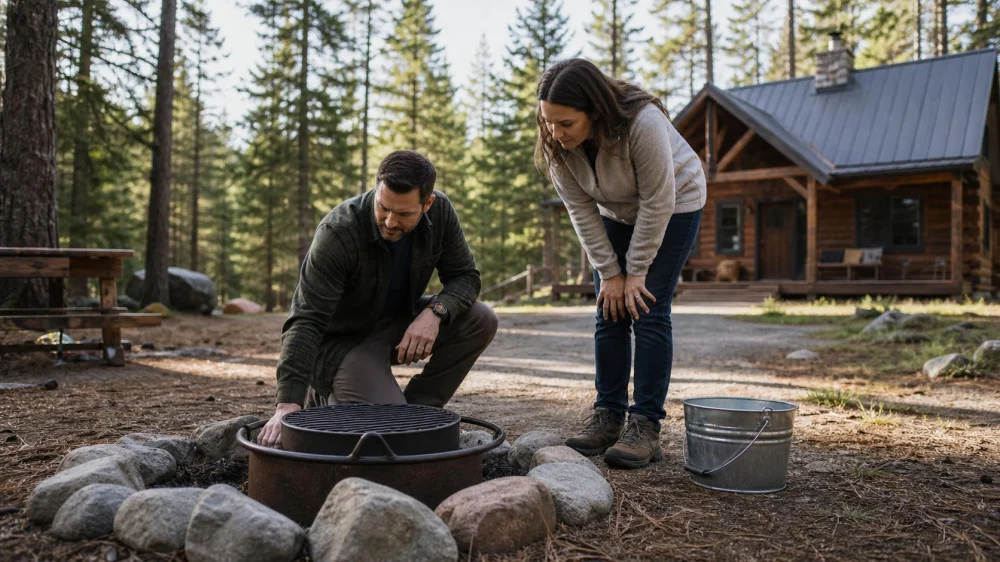 Camping Cabin Fire Pit: Check Rules Before You Light