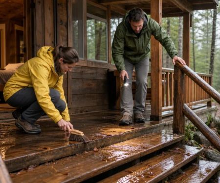 Camping Cabin Porch and Step Safety After Rain