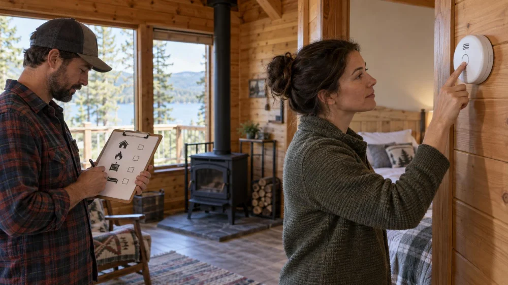 Camping Cabin Carbon Monoxide Alarm: Check and Respond
