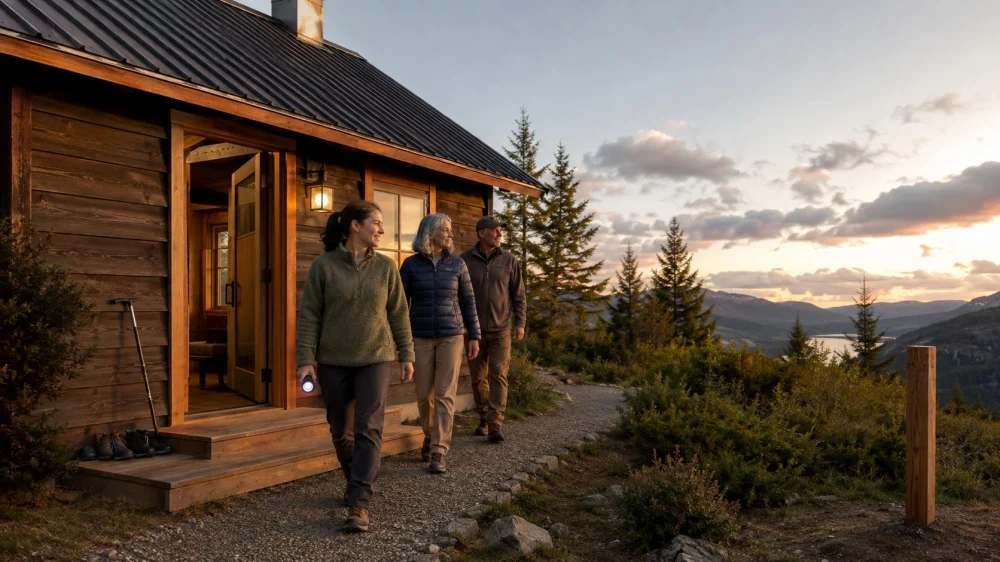 Camping Cabin Emergency Exit: Walk the Route on Arrival
