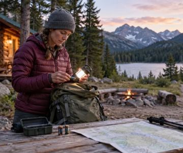 Camping Cabin Emergency Light: Batteries, Place, and Route
