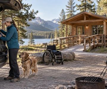 Camping Cabin Accessibility: Path, Bathroom, Bed, and Emergency