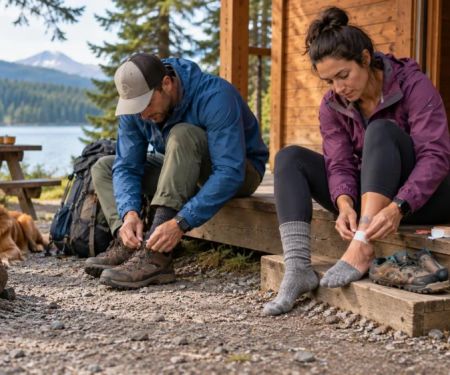 Camping Cabin Foot Care Plan: Socks, Hot Spots, and Drying