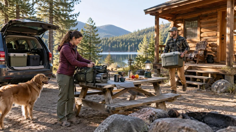 Camping Cabin Daylight Plan: Setup, Route, and Turnaround Time